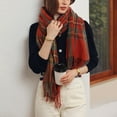 thumbnail image 5 of LEKODE Plaid Scarf for Women Shawl Wraps for Women Long Scarves for Women Lady Scarf Woman Scarf Wraps for Women Womens Scarfs Red A, 5 of 8