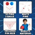 thumbnail image 4 of Set de boliche KiddieLoot para niños, 10 pinos blancos de plástico, 2 bolas, 3+, 4 of 7