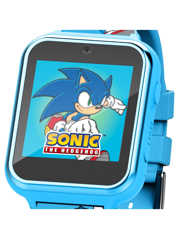 Open Box Sega Sonic The Hedgehog iTime Unisex Child Smart Watch with Silicone Strap and Blue Case 42mm