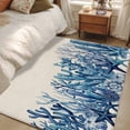 thumbnail image 5 of Summer Ocean Coral Washable Area Rugs 2.7'x5', Nautical Sea Watercolor Blue Starfish Shell Linen Low Pile Throw Living Room Rug Non-Slip Sturdy Edge Binding Carpet for Indoor Entryway Bedside Kitchen, 5 of 9