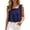 Z65 Navy, variant on Womens Square Neck Lace Crochet Blouse Sleeveless Ruffle Embroidery Crop Top Elegant Flowy Summer Boho Pleated Shirt for Beach Vacation White,S