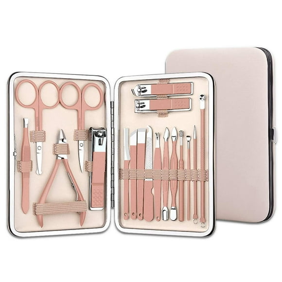 Nail Cutting Kit, Manicure Pedicure Set For Women, 18 In 1 Stainless Steel Manicure Pedicure Kit,women Manicure Kit, Nail Clipper Set, Professional G