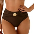 thumbnail image 6 of MGDXOX Women's 2 Piece Bikini Sets Seashell Ring Swimsuit High Waisted Cutout Beach Summer Swim Bathing Suits Coffee XL, 6 of 7