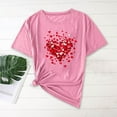 thumbnail image 2 of Jsaierl Valentines Day Shirts for Women Cute Love Heart Print Tees Stretch Short Sleeve Blouse Crewneck Dressy Casual T-shirt Tops Womens Fashion, 2 of 6