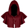thumbnail image 2 of FNFYFH Medieval Hooded Cowl Cloak Halloween Hood Cowl Hat Hood Poncho Cosplay Costumes for Unisex Men Woman, 2 of 4