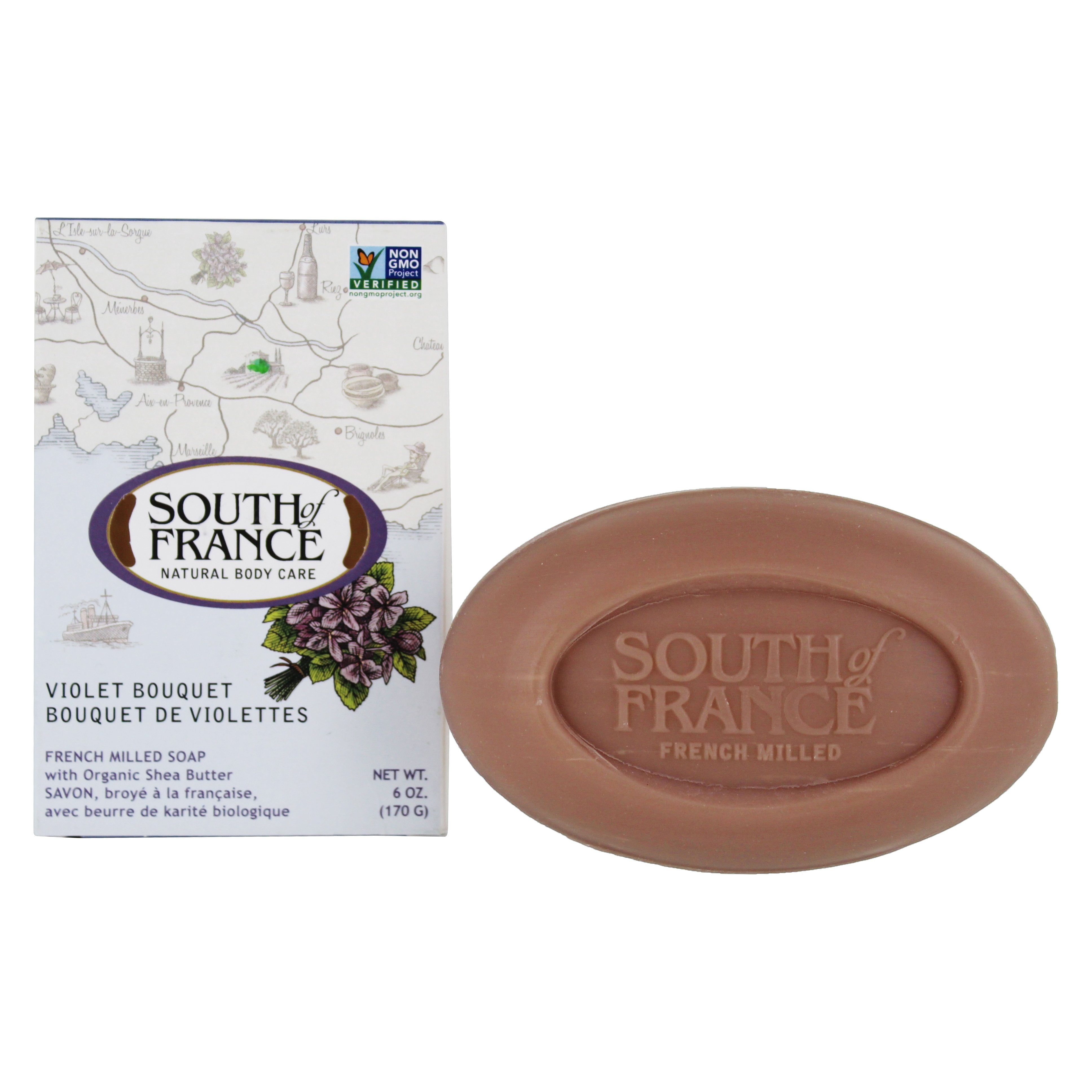 South of France French Milled Vegetable Bar Soap Violet Bouquet 6