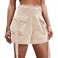 thumbnail image 1 of Shorts Vaqueros Cargo para Mujer - Shorts Casuales de Verano Vintage con Botones y Cremallera Caqui XL, 1 of 10