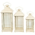 thumbnail image 2 of Northlight Weathered Mission Style Metal Candle Lanterns - 19.5" - Cream and Gold - Set of 3, 2 of 9