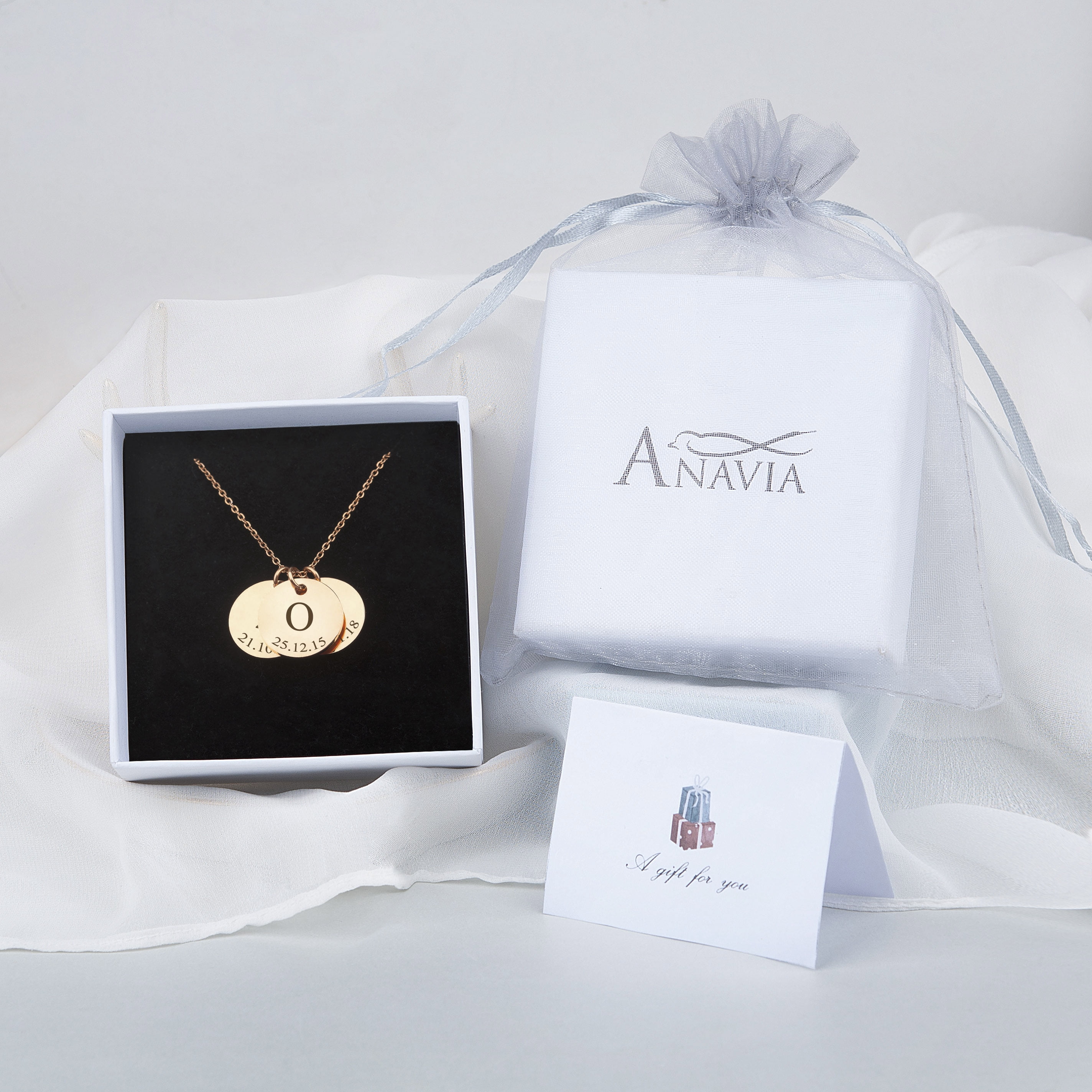 Personalized Rose Gold Initial Date Disc Necklace - Mother's Day Gift for Mom - Engravable Jewelry for Her - Custom Anniversary Pendant - Ships Next Day!