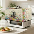 thumbnail image 3 of Whosucclay Cat Butterfly Daisy Print Microwave Oven Dust Cover Toaster Oven Cover Oil-Proof Small Appliance Dust Covers Suitable for Most Microwave Ovens 20.9" x 15.7" x 12.4"inches-L, 3 of 7