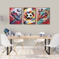 thumbnail image 3 of Set of 3 Soccer Wall Art Prints Boys Bedroom Decor Gift Posters Colourful Football Print Canvas Painting for Home Decoration, 3 of 6