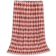 thumbnail image 2 of Fotbe Red and Brown Squares Manta de Franela Acolchonada con Estampado, Súper Suave y Esponjosa, Extra Grande para Sofá, Cama, Uso Todo el Año-80"x60", 2 of 7