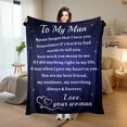 thumbnail image 2 of Heartfelt Gift Fleece Blanket For Husband Love Theme Eternal Love Unique Design Express Your Feelings Sofa Bed Travel Camping Polyester Throw Shipped From USA, 2 of 9