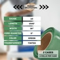 thumbnail image 3 of MedicalMartByMail Hand Stretch Wrap Green Tinted 18 Inch x 1500 Feet 8 Rolls 63 Gauge Plastic Shrink Film for Moving Storage, 3 of 7
