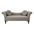 thumbnail image 2 of Benjara Ria 75 Inch Settee Chaise, 2 Pillows, Beige Polyester, Brown Solid Wood, 2 of 5