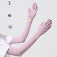 thumbnail image 2 of UV Sun Protection Long Gloves for Women Cooling Ice Silk Touch Screen Anti-Slip Driving Ridinng Arm Sleeves Free Size, 2 of 2