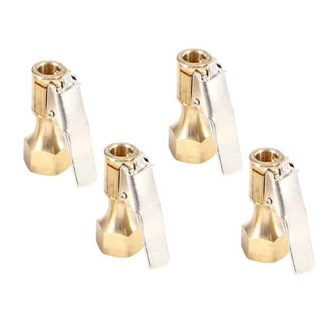 KAKOWELY 4pcs Open Flow Straight Lock-On Air with Clips for Tire Inflator,1.85X"X0.59"X0.59"