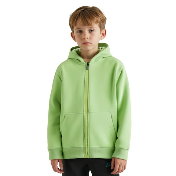 Boys Hoodies Kids Light Green Full Zip Up Hooded Casual Long Sleeve Hoodie Sweatershirt Pullover Warm Fall Winter Clothes Size 18-24 Months Boys Clothes Boys Girls Fashion