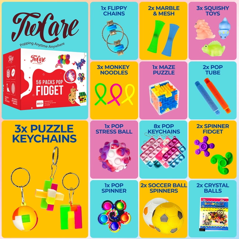 Set De 16 Juguetes Fidget Para Aliviar Estrés | Ideal Para TDAH, Escuela Y Oficina, Incluye 2 Rodillos Y 14 Piezas Interactivas