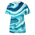 thumbnail image 5 of MITCOWBOY Hauts pour Femmes, T-Shirt à Manches Courtes Imprimé Fleuri Printemps Été Col Rond, Chemises pour Femmes, Chemises Roses pour Femmes, Bleu S (Liquidation), 5 of 5
