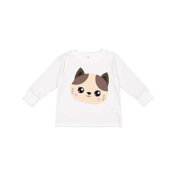 Inktastic Cute Cat, Little Cat, Kitten, Kitty, Cute Animal Boys or Girls Long Sleeve Toddler T-Shirt