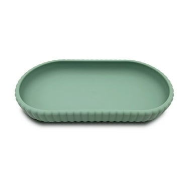 Mainstays Rubberized Plastic Ribbed Accessory Tray, Green