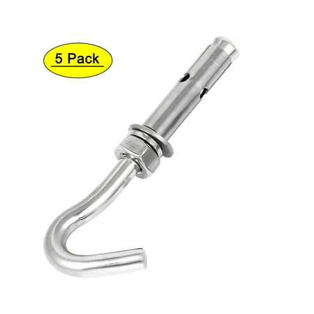 

Uxcell 5 Pcs M10 Stainless Steel Expansion Open Hook Screws Anchor Bolts for Concrete
