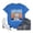 Blue, variant on Womens Cute Cat Print T-Shirt Short Sleeve Crewneck Kitten Graphic Tee Funny Animal Lover Gift Top Casual Summer Fashion Shirt