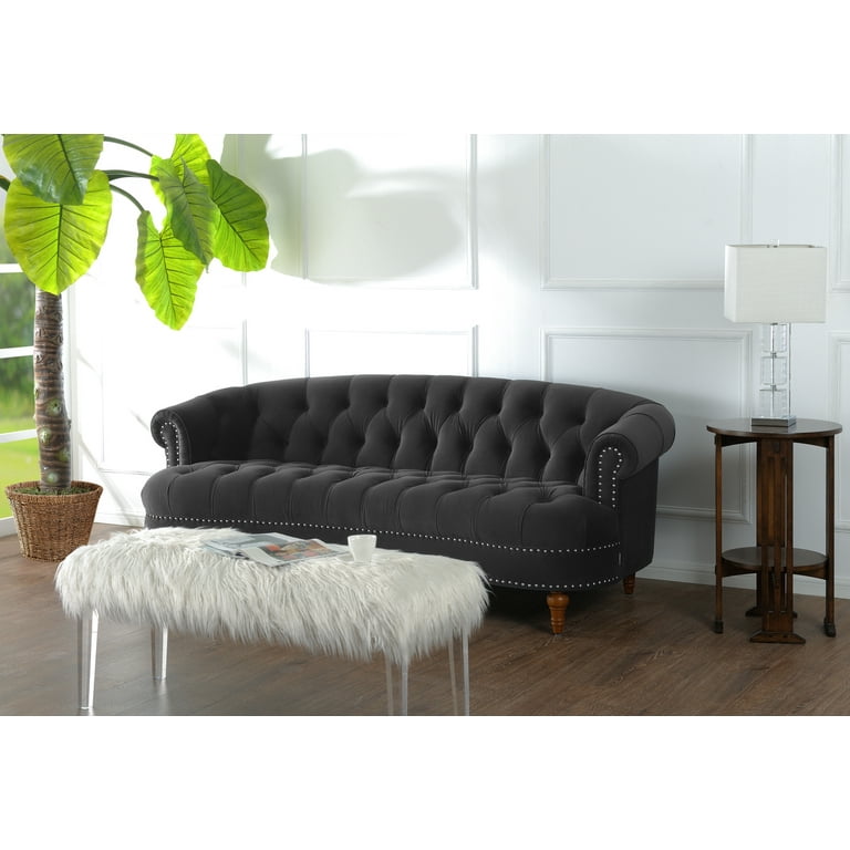 Jennifer Taylor La Rosa Sofa, Dark Charcoal Grey Fabric - Walmart.com