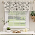 thumbnail image 2 of Farmhouse Dandelion Curtain Valances for Windows, Kitchen Valance Window Treatments Panel 2 Pack, Spring Modern Country Flower Black Beige Rod Pocket Short Curtains for Bathroom Bedroom 42 x 12 Inch, 2 of 8