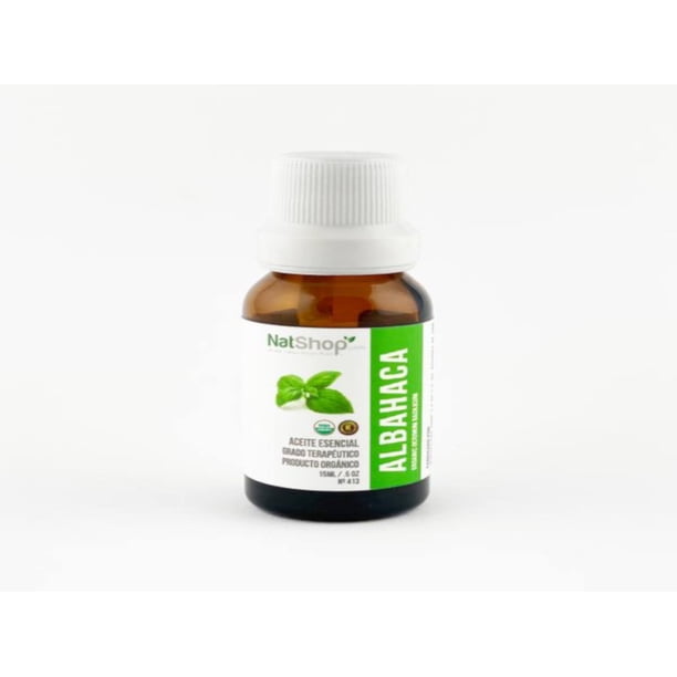 ACEITE ESCENCIAL DE ALBAHACA, 100% ORGÁNICO Natshop ACEITE ESCENCIAL DE ALBAHACA, 100% ORGÁNICO