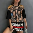 thumbnail image 2 of Roman and Reigns T-Shirts Hawaïens en Coton à Manches Mi-Longues pour Femmes, Col Rond Graphique, Vêtements Originaux, 2 of 7