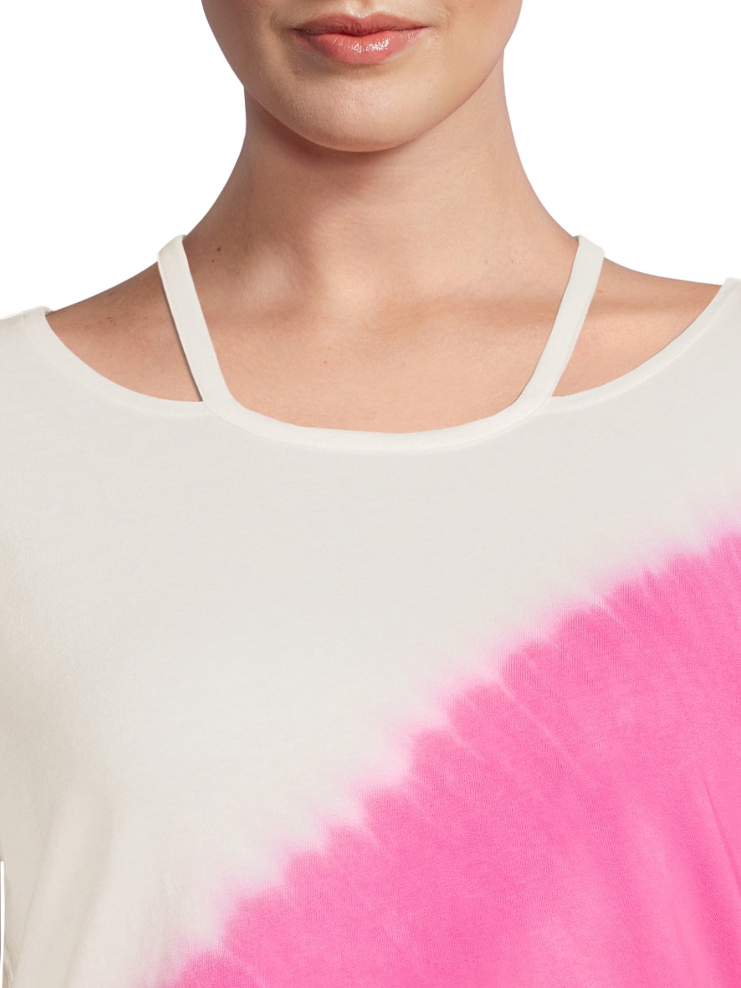 Terra & Sky Women's Plus Size Cut Out Neck Short Sleeve Top