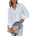thumbnail image 4 of vigerkar Womens Shirts Button Down Lantern Long Sleeve Blouse Fashion Casual Tops 2025 White, M, 4 of 8