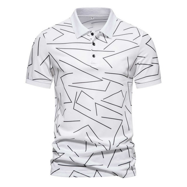 Cameland Mode Personnalité Chemise Décontractée Slim à Manches Courtes Imprimée Col Rabattu pour Hommes