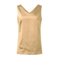 thumbnail image 6 of Endives Women's Silk Satin Tank Tops V Neck Casual Solid Sleeveless Camisole Blouses Summer Basic Work Shirts, 6 of 8