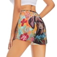 thumbnail image 4 of Picia Painted Flower Puppy Pattern Women's 2 in 1 Athletic Running Shorts High Waisted Workout Casual Gym Sweat Shorts with Comfy Liner Zipper Pockets-X-Large, 4 of 9