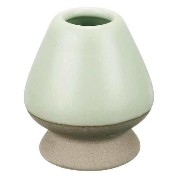 Uxcell Ceramic Chasen Stand 70mm Matcha Whisk Holder Teas Set Whisks Stand Traditional Matcha Tea Chasen Holder Tea Set Accessories for Tea Tasting, Beige/Light Green
