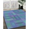 thumbnail image 3 of Ahgly Company Machine Washable Indoor Rectangle Transitional Sapphire Blue Area Rugs, 8' x 10', 3 of 7