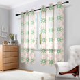 thumbnail image 2 of Yayeee Window Curtains Light Filtering 63"x52" Grommet Panel Pair Home Living Room Decor, Retro Green Stars, 2 of 7