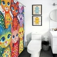 thumbnail image 3 of Cat Print Shower Curtain Art Style Bathroom Decor Shower Curtain with 12 Hooks,66inx72in, 3 of 6