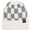 Light Grey/White, variant on Eco Friendly Recycled Winter Chunky Stretchy Knit Beanie Cap Hat (Checkered Boucle Black/Dk. Gray)