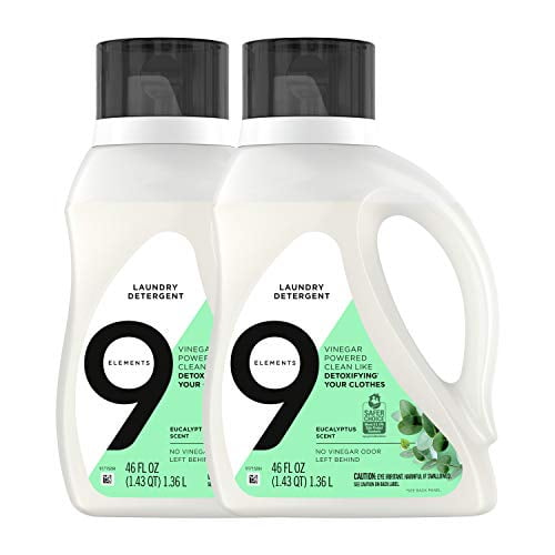 9 Elements Liquid Laundry Detergent, Eucalyptus Scent, 46 Oz, 2 Count
