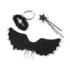 thumbnail image 5 of Accesorios de decoración de alas de ángel, disfraz de ángel para fiesta de cumpleaños, noche de Halloween Negro 3 piezas, 5 of 9