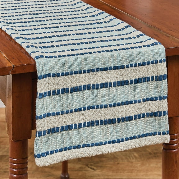 Park Designs Dockside Stripe Blue Table Runner 13" x 54"