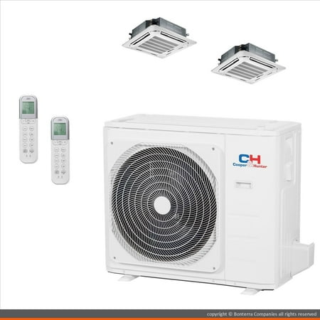 Cooper & Hunter Mini Split Air Conditioner Heat Pump 2 Zone 18000 18000 BTU 23 Seer