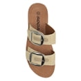 thumbnail image 2 of Soda Shoes Women Sandals Double Strap Functional Buckles Flip Flops HELLO-S Raffia Beige 5.5, 2 of 2