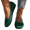 thumbnail image 5 of hopeusnice Women's Knit Slip On Flats Comfortable Breathable Ballerina Shoes Lightweight Soft Toe Oversized Walking Flat Shoes Green 36, 5 of 9