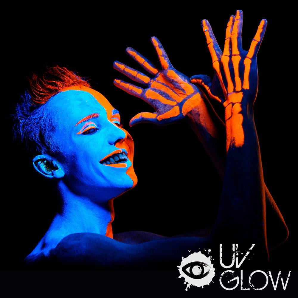 UV Face Body Paint Set Black Light Glow Makeup Fluorescent for Bodypainting 