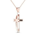 thumbnail image 4 of aaXia 14K Rose Gold Diamond 1/8ct TDW Cross Pendant Necklace, 4 of 4